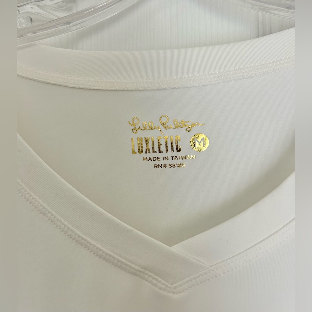 Women's Lilly Pulitzer Luxletic Resort White Long Sleeve Workout Top Renay Med - Picture 3 of 9